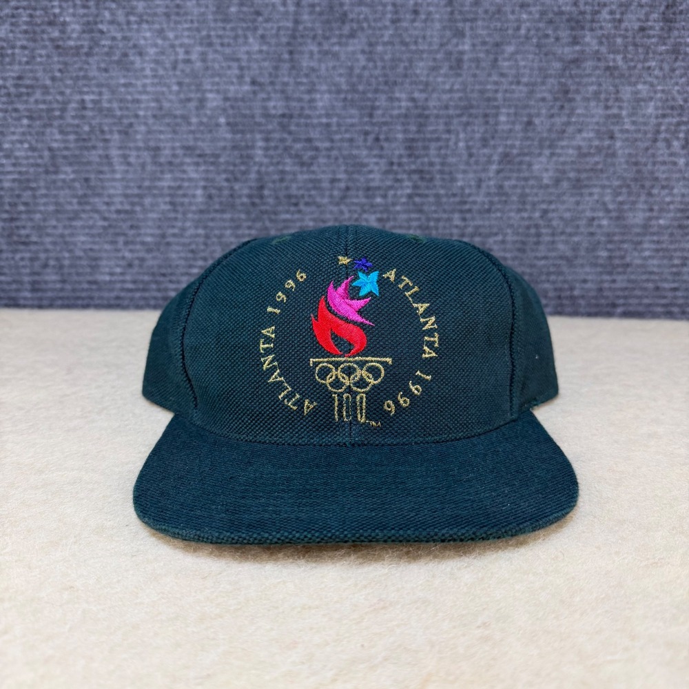 Vintage 1996 Atlanta Olympic Games Snapback Hat The Game Green Embroidered Cap